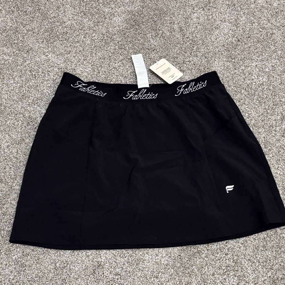 Fabletics Black Mini Skirt with Logo Waistband